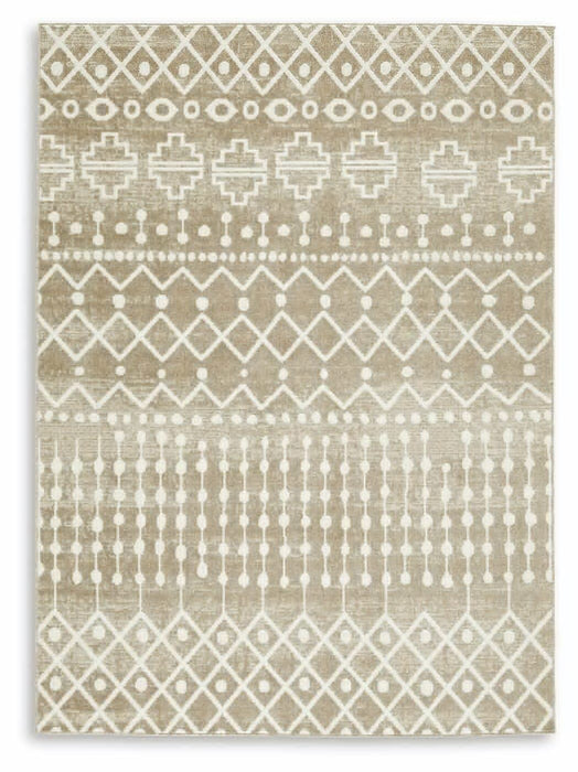 Bunchly Tan/Brown/Cream Washable Medium Rug