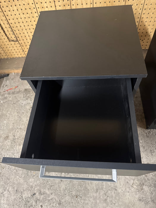 Set of 2 Kappesberg Jolyne 2-Drawer Nightstand, Modern Black Bedroom Storage - open_box