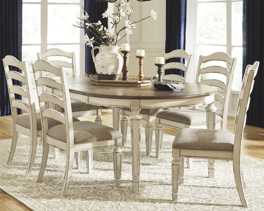 Realyn Chipped White Dining Collection