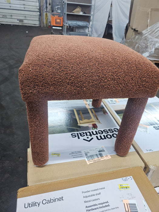 Upholstered Square Stool Ottoman Rust Boucle - Room Essentials™