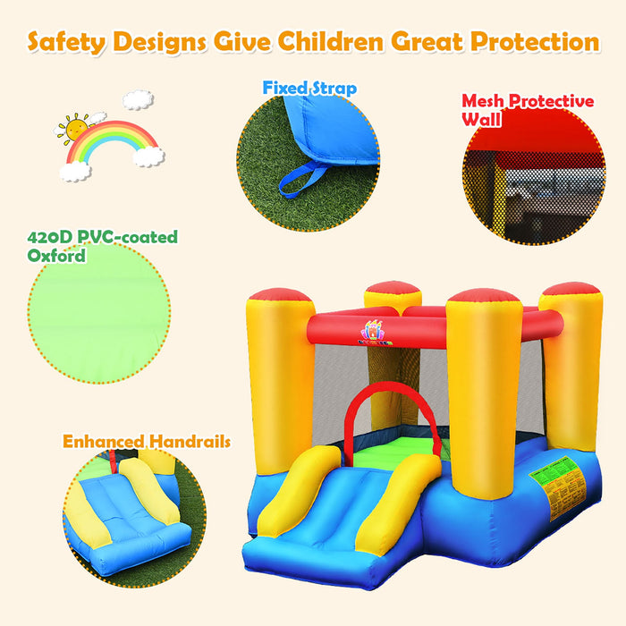 Costway Inflatable Bouncer Kids Slide Bounce House for Indoor Outdoor with 550W Blower - new