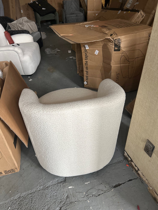 Mainstays Boucle Swivel Accent Chair, Cream - new