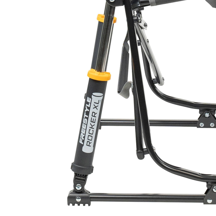 GCI Outdoor Freestyle Rocker XL Oversized Foldable Rocking Camp Chair, Pewter - new