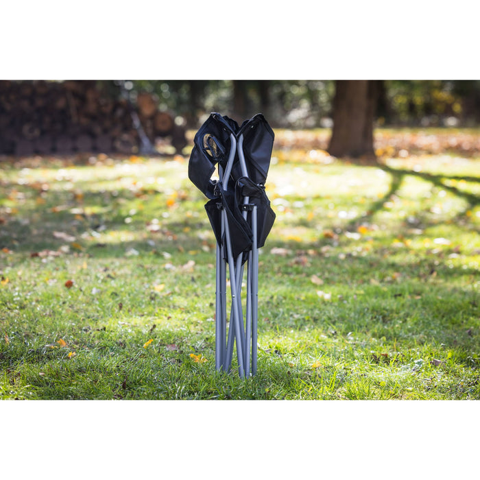 ozark trail basic quad folding camp chair with cup holder, black - new
