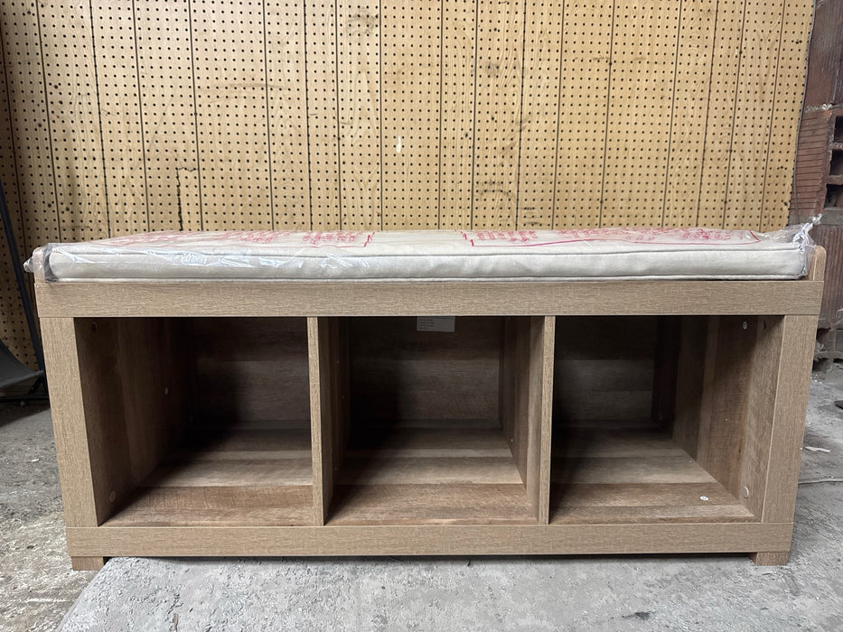 Better Homes & Gardens 3-Cube Shoe Storage 44.65" Bench, Weathered - new