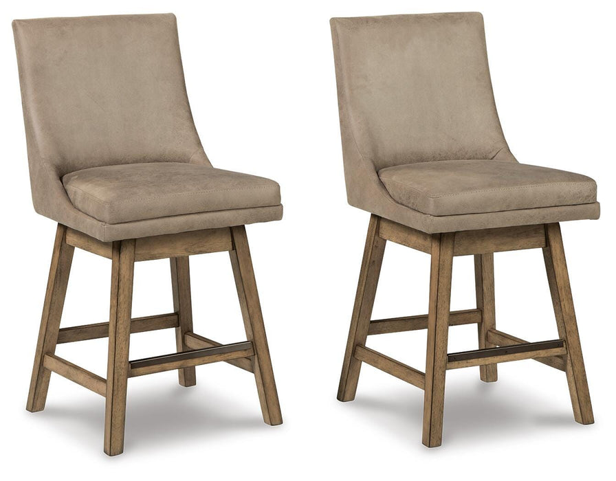 Tallenger Beige UPH Swivel Barstool (Priced Per Item, Must Order 2, 4, 6, or 8)
