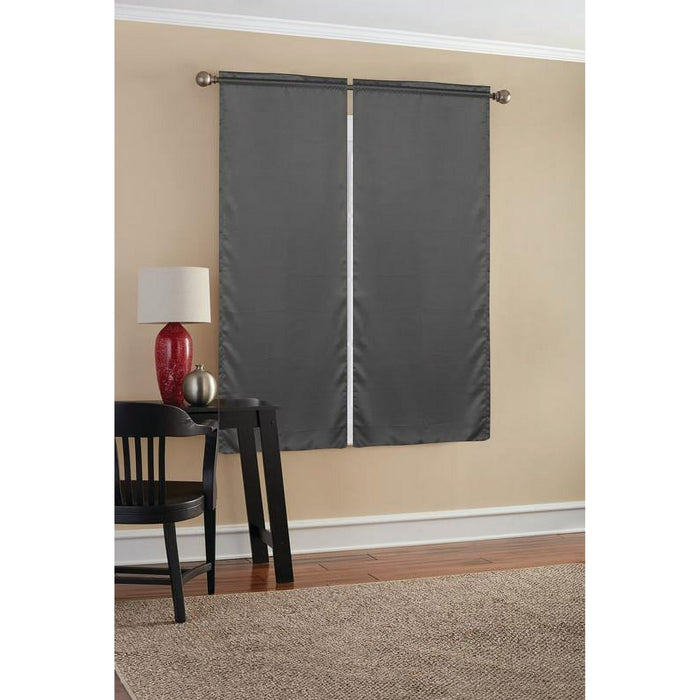 Mainstays Blackout Curtain Panels, Set of 2, Gray, 30" W x 63" L - new