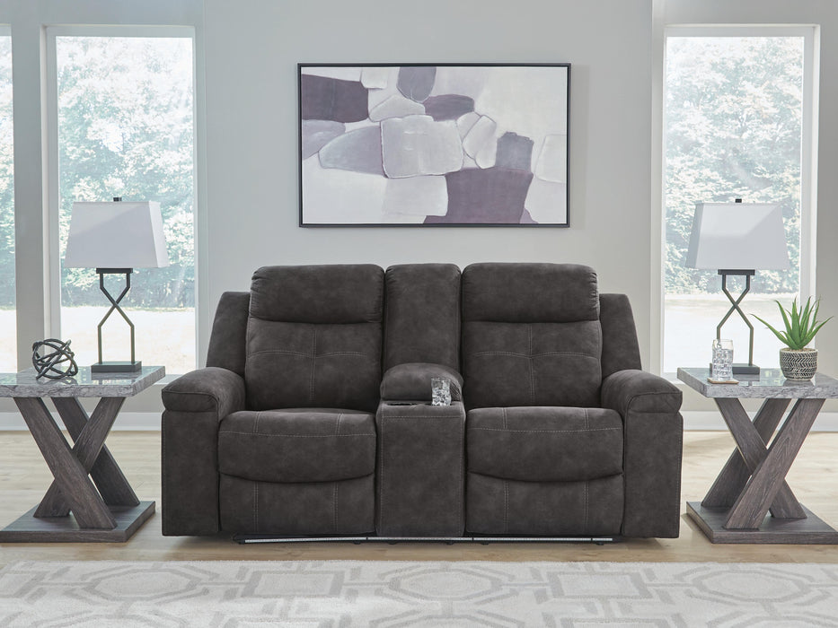 Brysonview Charcoal DBL Rec Loveseat w/Console