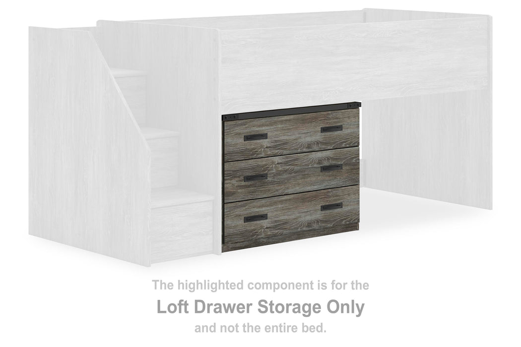 Frandern Gray Loft Drawer Storage