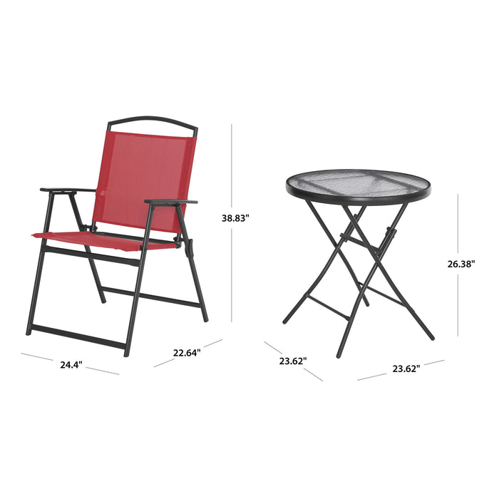 Mainstays Albany Lane  Outdoor Bistro Set, Red - new
