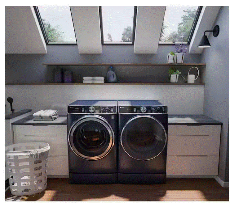 GE Profile 7.8 cu. ft. vented Gas Dryer in Sapphire Blue with Steam and Sanitize Cycle, ENERGY STAR - new