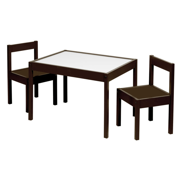 Your Zone Child 3-Piece Table and Chairs Set, in Espresso Age Group 1 to 5 Years Old. - new