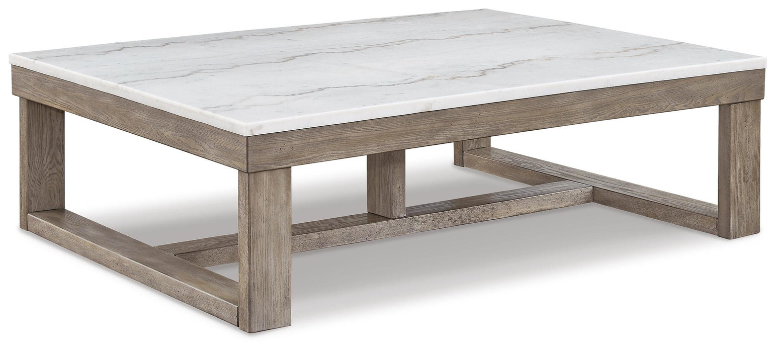 Loyaska Brown/Ivory Rectangular Cocktail Table