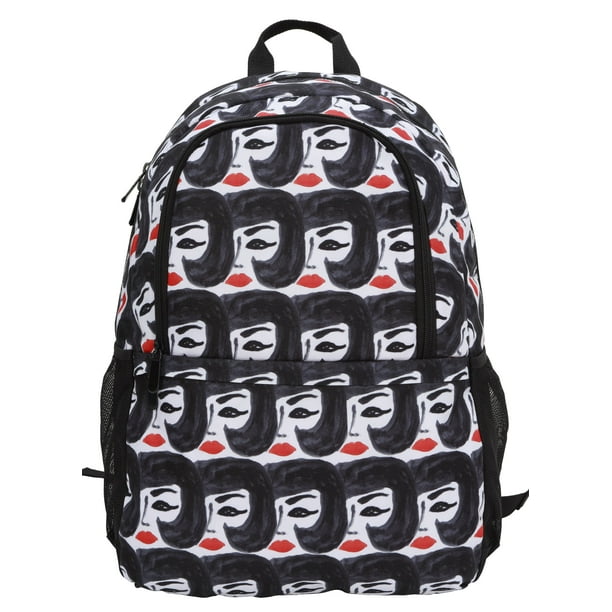 Bouffant & Broken Hearts Lady with Red Lips 6 Piece Set, 21" Hardside Luggage, Duffel, Backpack, and 3 Piece Packing Cubes, All Ages - new