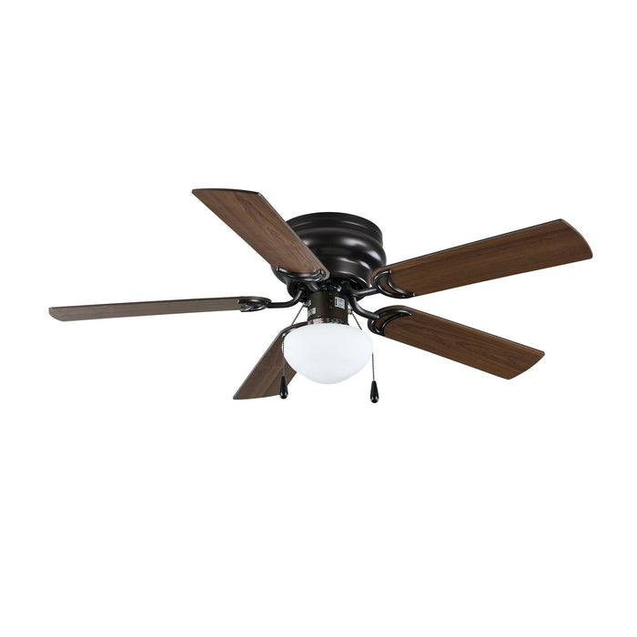Mainstays 44" Hugger Indoor Ceiling Fan with Single Light, Bronze, 5 Blades, LED Bulb,Reverse Airflow - new