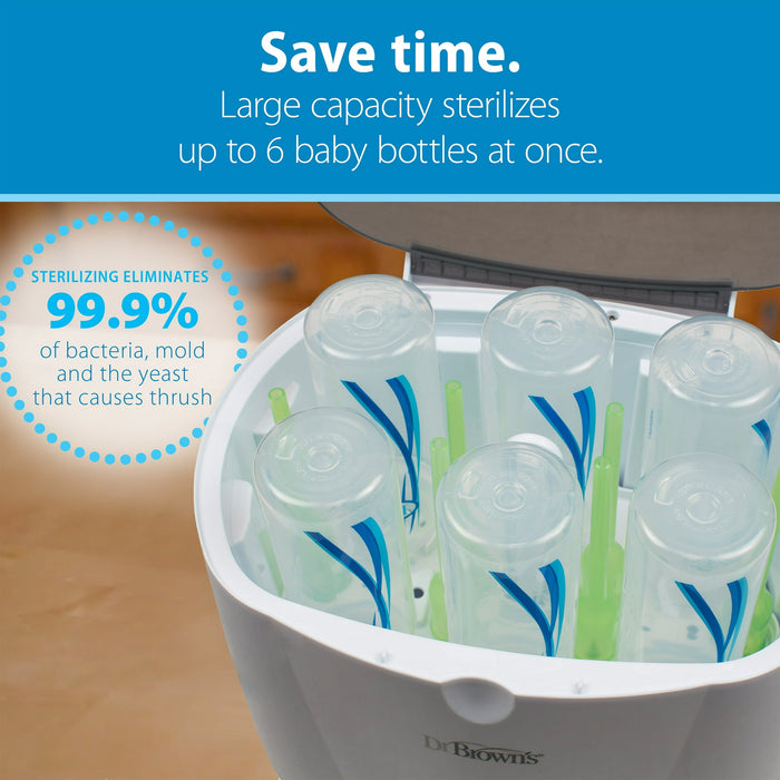 Dr. Brown's Deluxe Electric Sterilizer for Baby Bottles, Nipples, & Other Baby Essentials, BPA Free - new