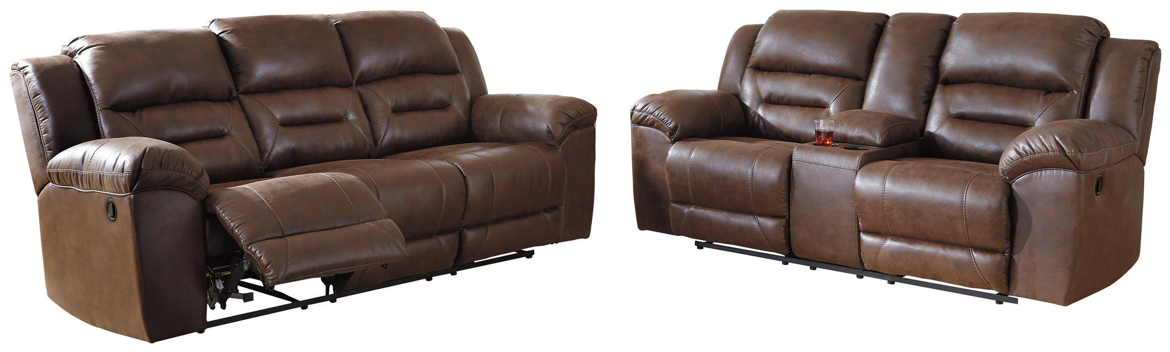 Stoneland Chocolate Stoneland Sofa and Loveseat