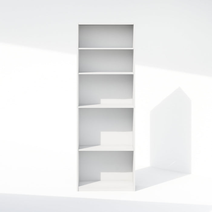 Furinno Reed 5-Tier Multipurpose Adjustable Shelf Clothing & Closet Storage Organization, White - open_box