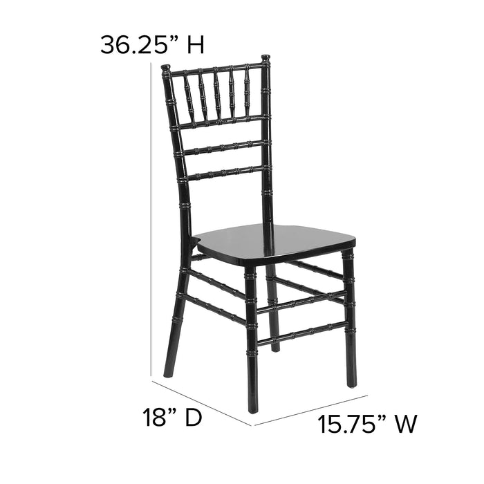 Flash Furniture 2 Pack HERCULES Series Black Wood Chiavari Chair - new