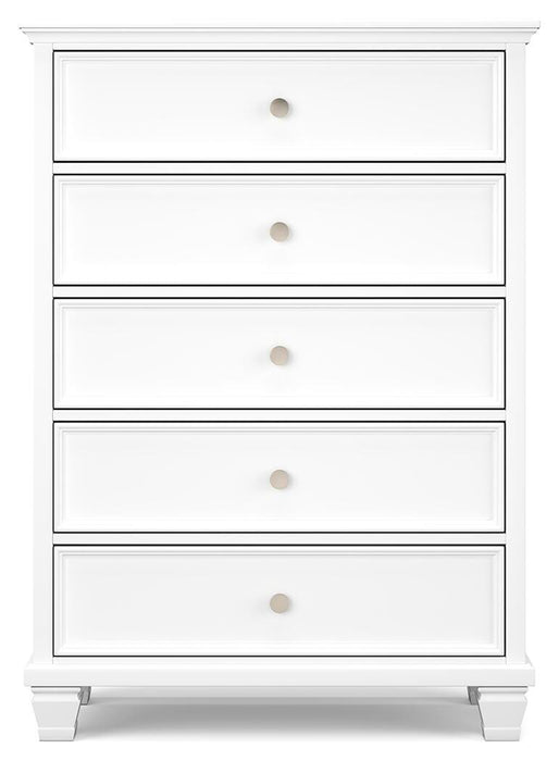 Fortman White Five Drawer Chest