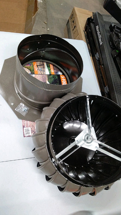 MasterFlow 12 in Rotary Turbine Ventilator from Steel & Weathered Wood (GIC12WW) - new