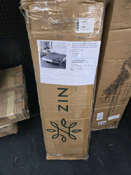 ZINUS 5 Inch Metal Smart Box Spring with Quick Assembly, Mattress Foundation, Strong Metal Frame, Easy Assembly, California King - open_box