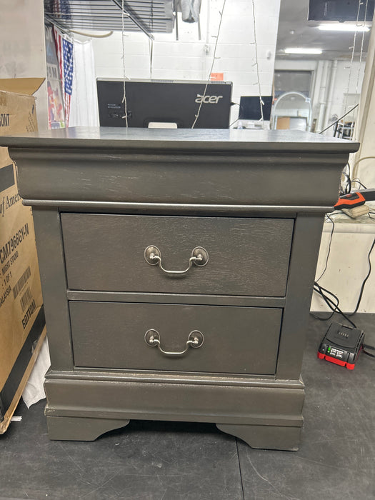 Traditional 2-Drawer Nightstand with Metal Handles, Fully Assembled, 21" L x 15" W x 24" H -