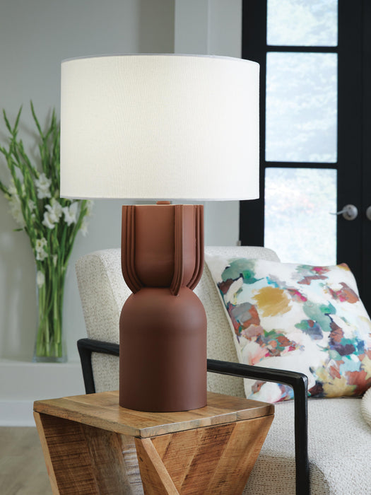 Rowandale Brick Red Metal Table Lamp (1/CN)
