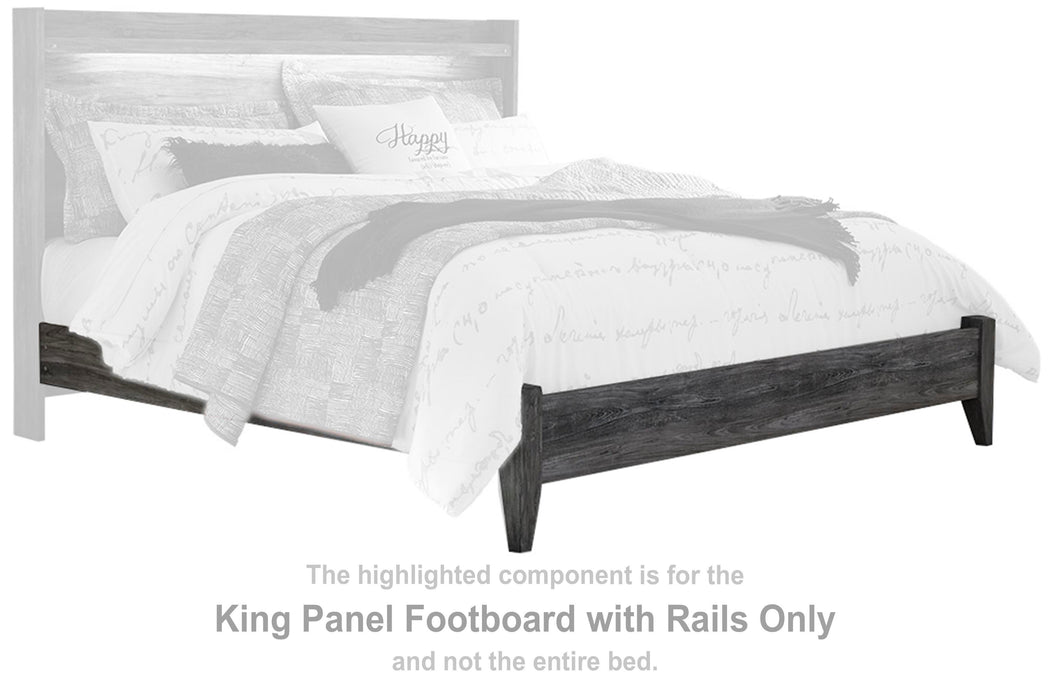 Baystorm Gray King Panel Footboard w/Rails