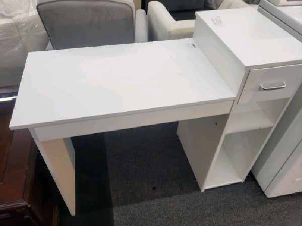 Flash Furniture Highland Park White Computer Desk with Shelves and Drawer - new