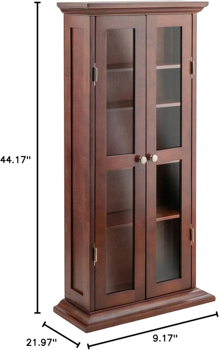 Winsome Wood DVD/CD Cabinet, Antique Walnut (94944) - new