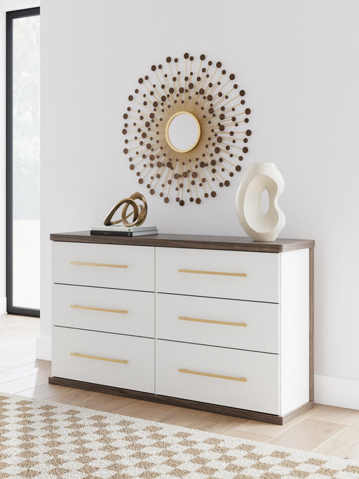 Mazilar Brown/White Six Drawer Dresser