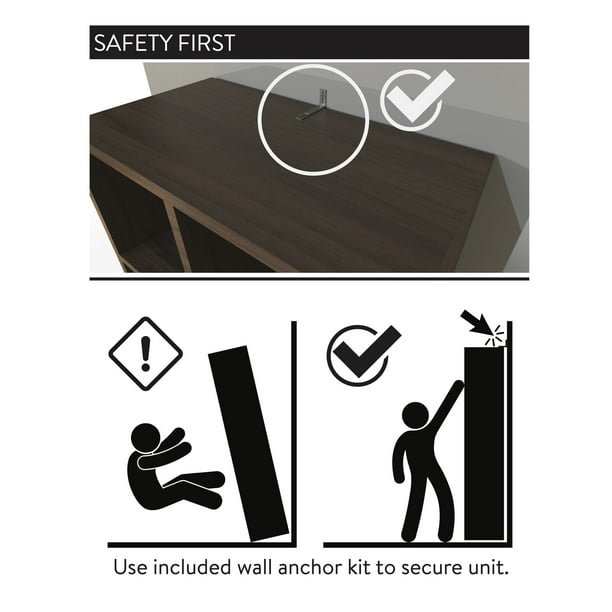 Mainstays 3 Cube Storage Organizer, Warm Walnut - new