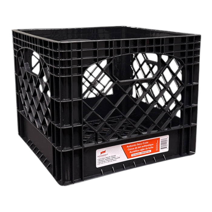 Juggernaut Storage 16QT Heavy-Duty Plastic Square Milk Crate Black - open_box