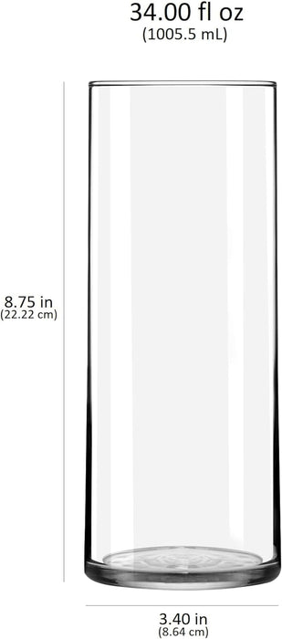 libbey cylinder vases, 8.75-inch tall, set of 12 (please be advised that sets may be missing pieces or otherwise incomplete) - new