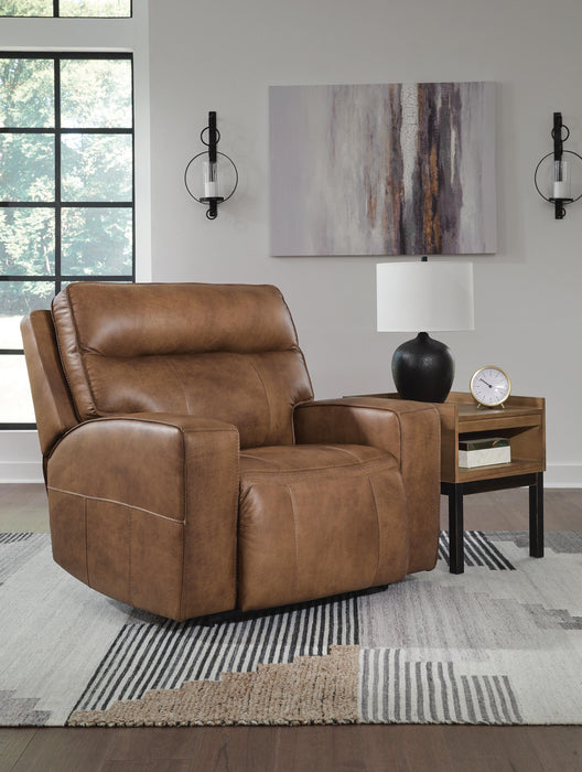 Game Plan Caramel Wide Seat Power Recliner