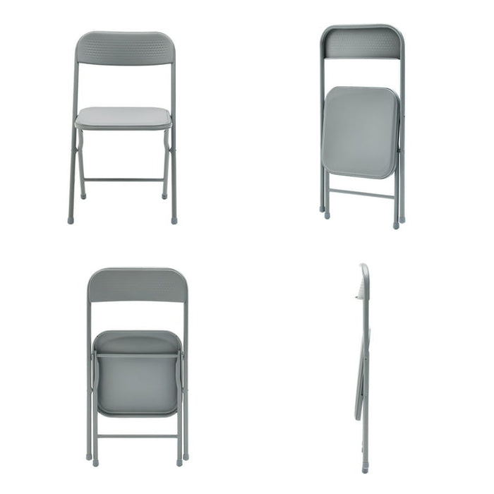 Mainstays 5 Piece Resin Card Folding Table and Four Folding Chairs Set, Gray - new