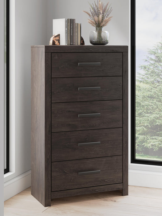 Prendonea Charcoal Five Drawer Chest