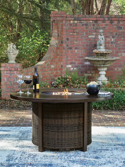Drakes Beach Dark Brown Round Fire Pit Table