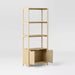 72.25" Scandi Bookcase with Three Shelves And Cabinet Storage Natural - Room Essentials™