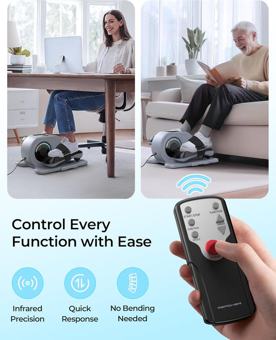 REPOWER Under Desk Ellipticals Electric, Ellipse Leg Exerciser for Seniors Fully Assembled -
