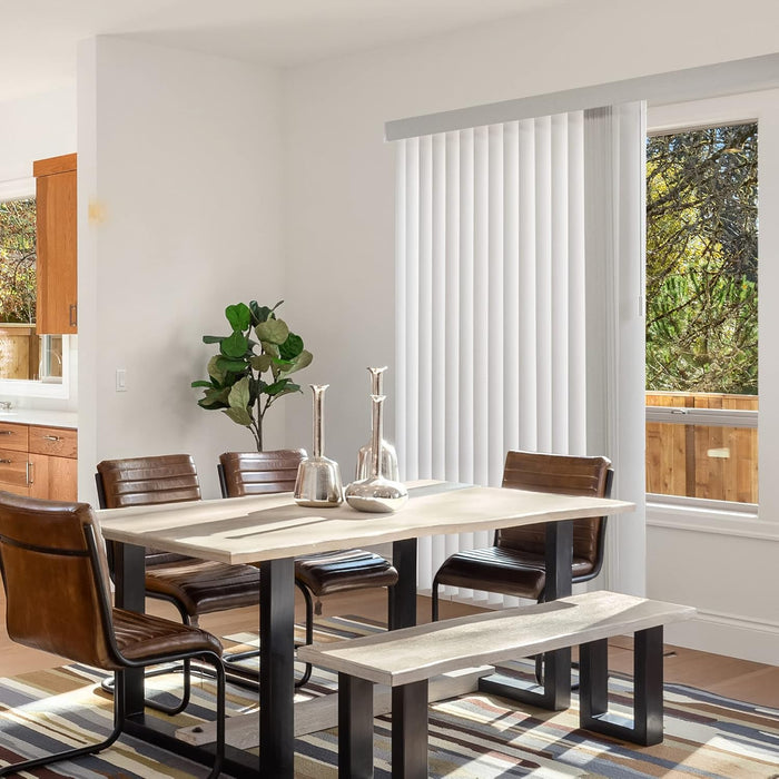 CHICOLOGY Vertical Blinds , Door Blinds & Shades , Blackout Window Shade , Vertical Blinds for Doors , Sliding Blinds Oxford White (Vinyl) 78"W X 84"H - new