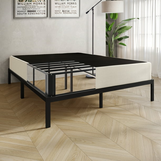 Castle Place 8 Full Metal Box Spring, Beige Linen - open_box