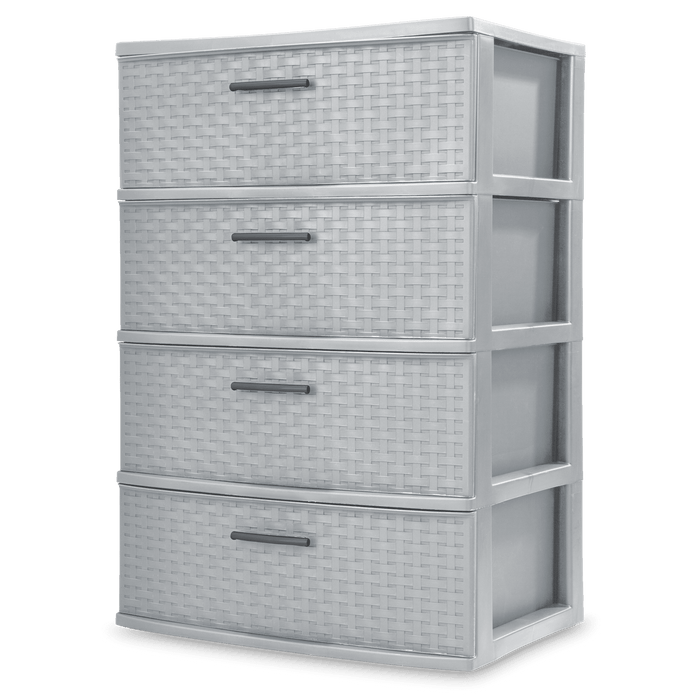 Sterilite 4 Drawer Wide Weave Tower Cement - new