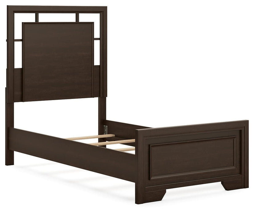 Covetown Dark Brown Covetown Twin Panel Bed
