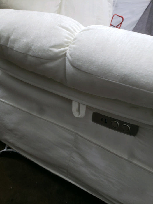 EDWELL White Power Recliner Chair, Swivel Rocking Recliner Chairs for Adults with Massage and Heated, Soft Single Reclining Swivel Sofa with USB, USB-C Ports for Living Room - use_like_new