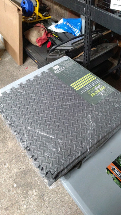 Exercise Mat ½ in, EVA Interlocking Foam Floor Tile Floor Padding for Kids, Grey, 24 in x 24 in x ½ in, 24 Sq Ft - 6 Tiles - new