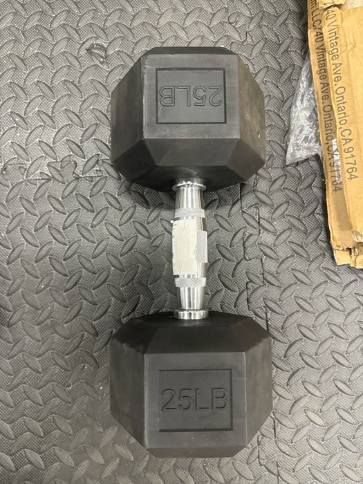 BalanceFrom Rubber Hex Dumbbells, 25lb Pair, Black - new