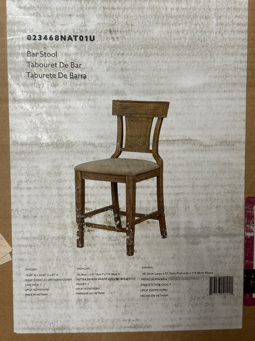 Linon Rylan 26" Counter Stool, Rustic Graywash/Beige - new