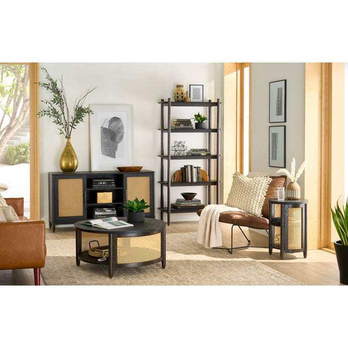 Better Homes & Gardens Springwood Caning Coffee Table, Charcoal Finish - new